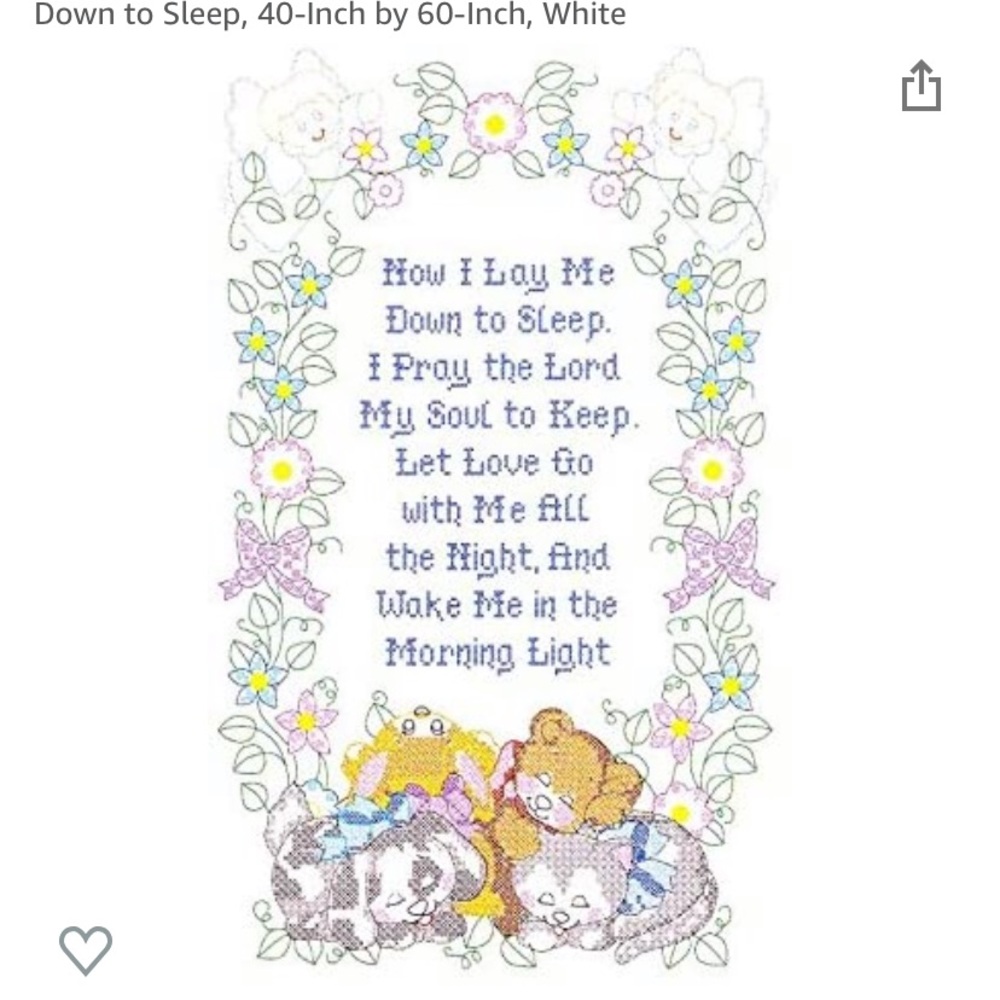 Jack Dempsey Needle Art 406042 Crib Quilt, Top Now I Lay Me Down to Sleep